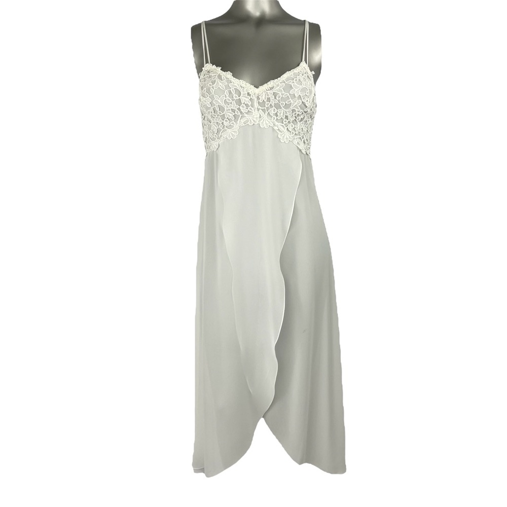 Flora Nikrooz White Lace Sheer Slip
